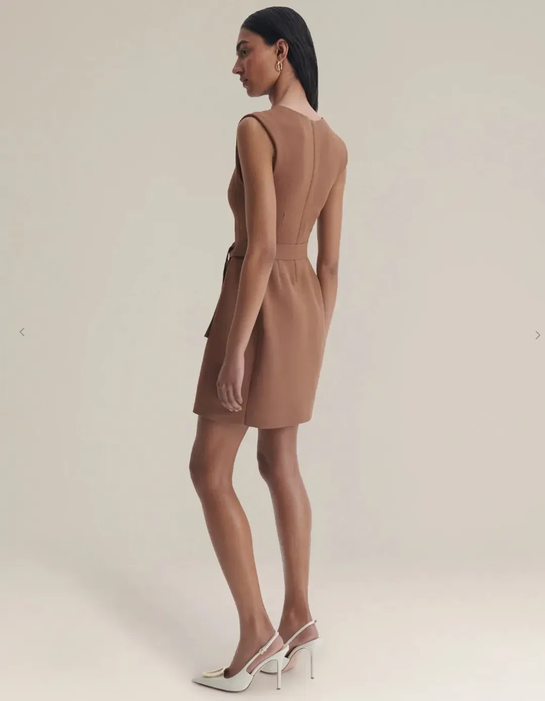 Scanlan Theodore Crepe Knit Cap Sleeve Mini Dress Spice Size XS for rent on The Volte - main image