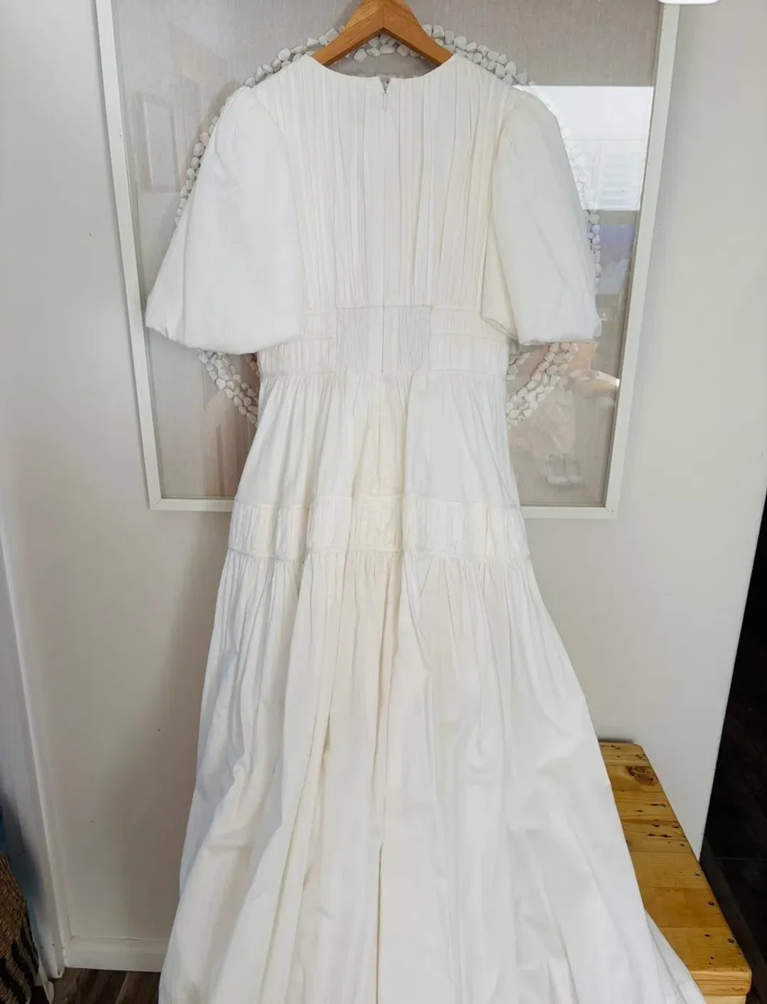 AJE NEW - FALLINGWATER RUCHED WHITE MIDI DRESS Size:12 for rent on The Volte - main image