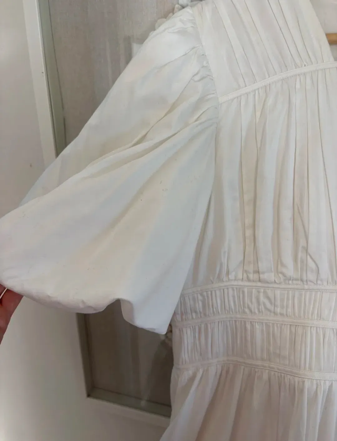 AJE NEW - FALLINGWATER RUCHED WHITE MIDI DRESS Size:12 for rent on The Volte - main image