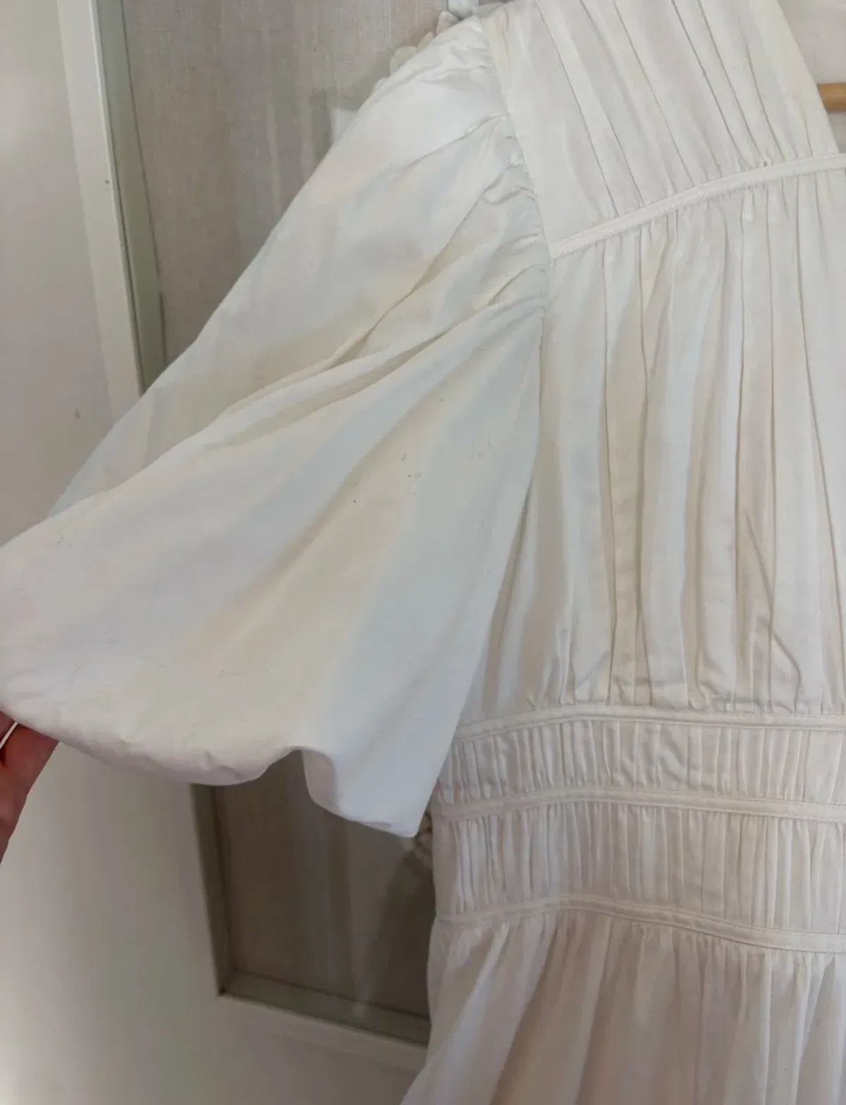 AJE NEW - FALLINGWATER RUCHED WHITE MIDI DRESS Size:12 - Image 7