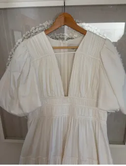AJE NEW - FALLINGWATER RUCHED WHITE MIDI DRESS Size:12 for rent on The Volte - image 6
