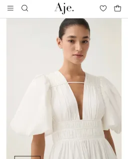 AJE NEW - FALLINGWATER RUCHED WHITE MIDI DRESS Size:12 for rent on The Volte - image 2
