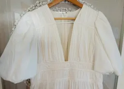 AJE NEW - FALLINGWATER RUCHED WHITE MIDI DRESS Size:12 for rent on The Volte - image 9