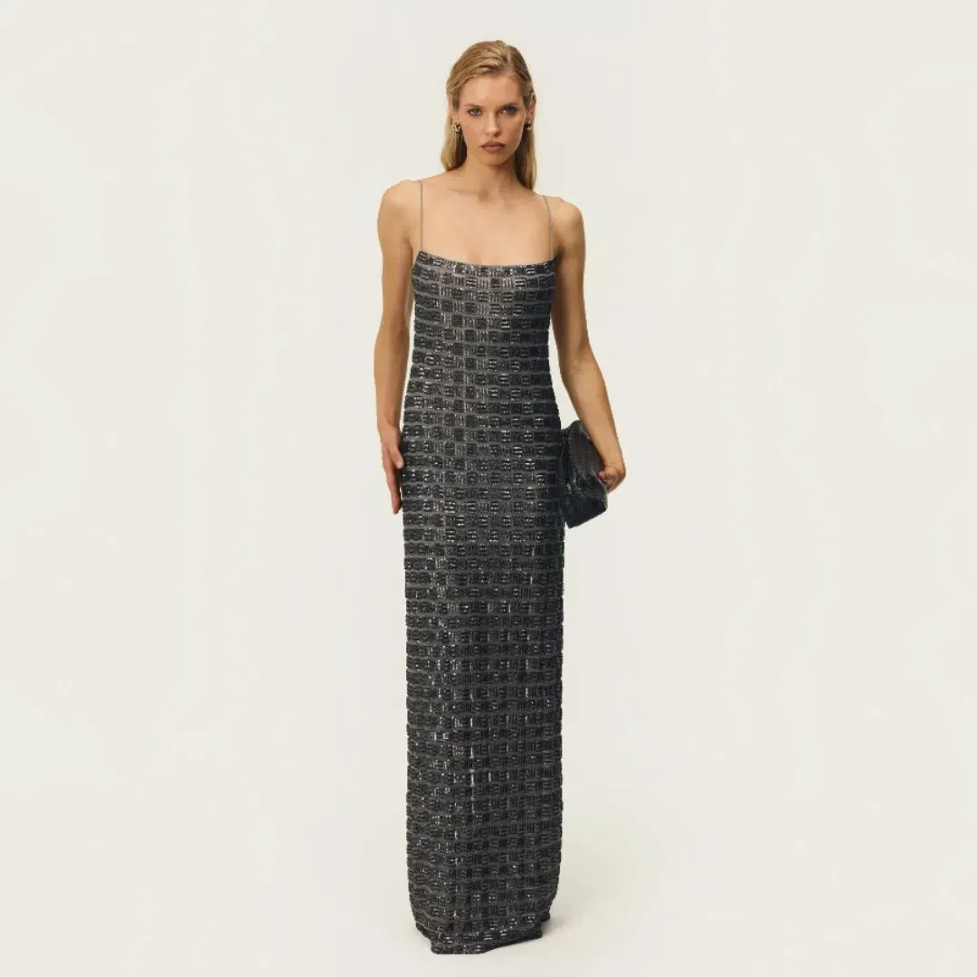 Arcina Ori Stevie Dress Chrome Size Small for rent on The Volte - main image