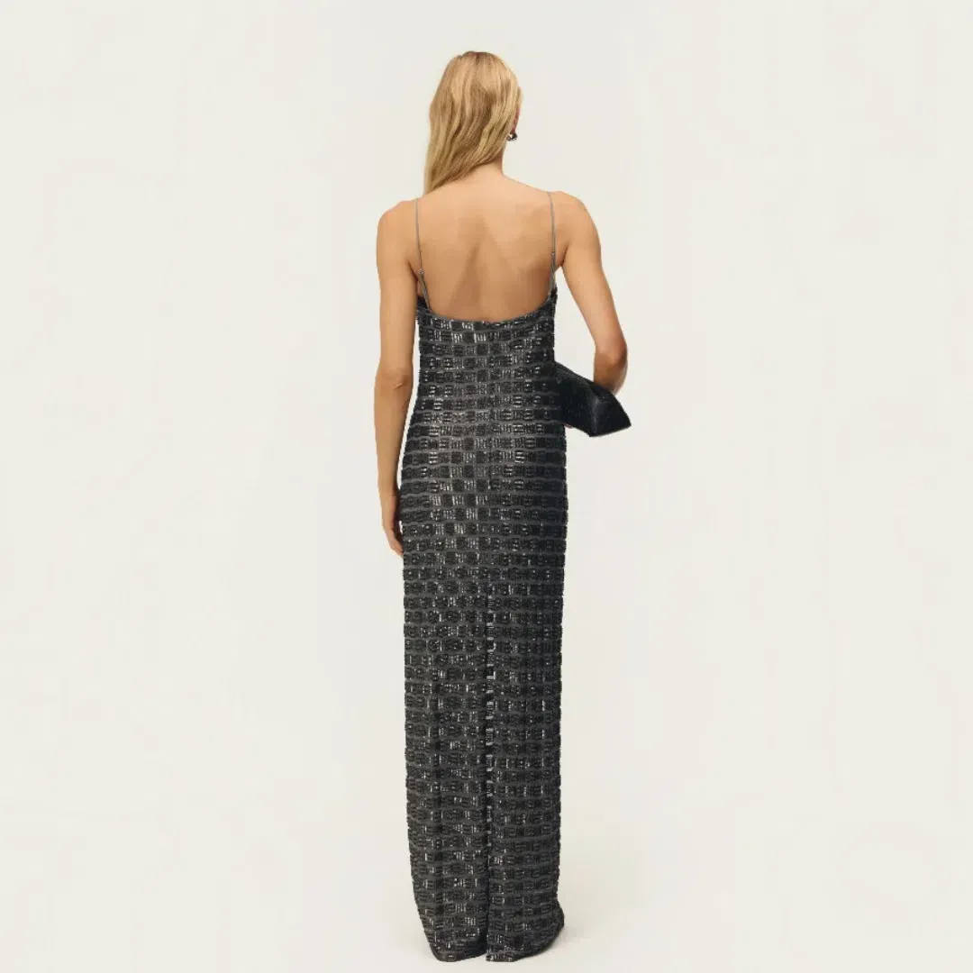 Arcina Ori Stevie Dress Chrome Size Medium for rent on The Volte - main image