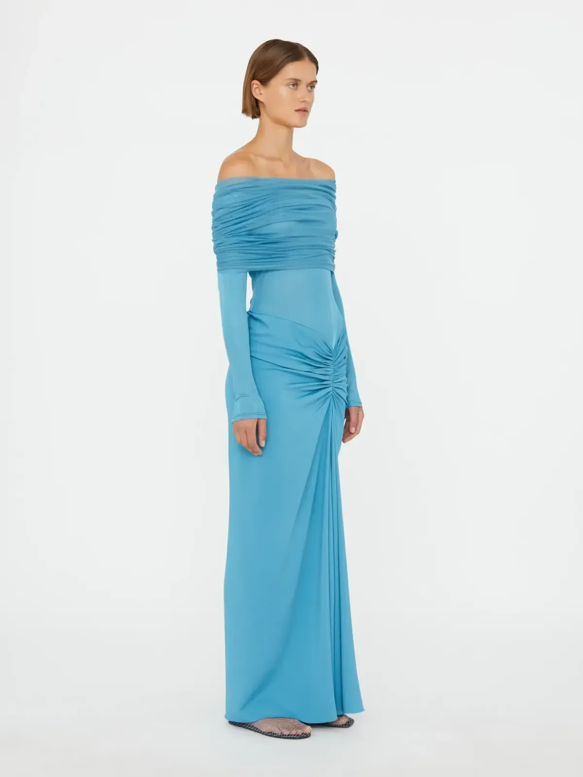 Sonora Veiled Long Sleeve Ruched Dress - Image 3