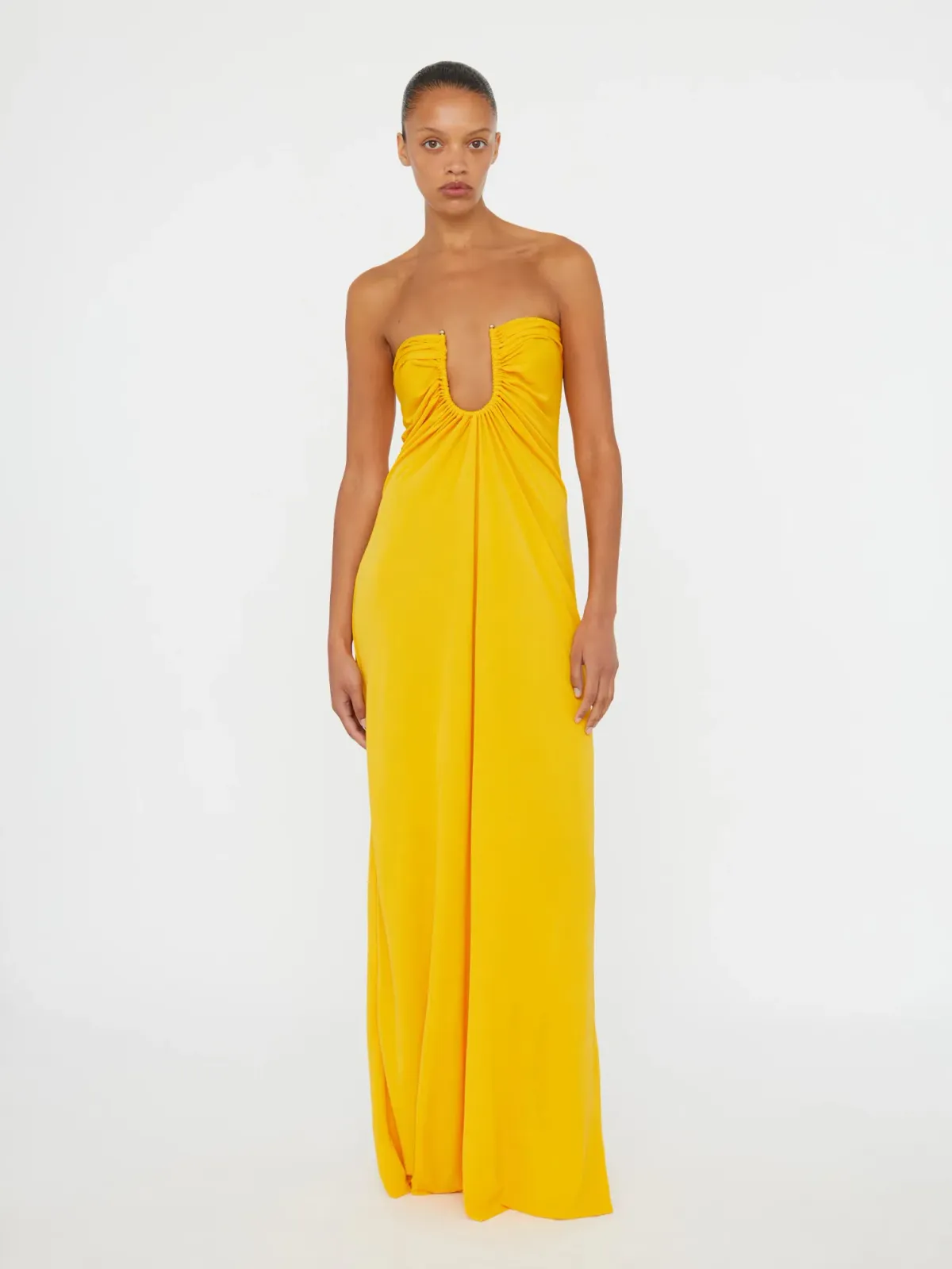 Arced Palm Strapless Dress - Image 4