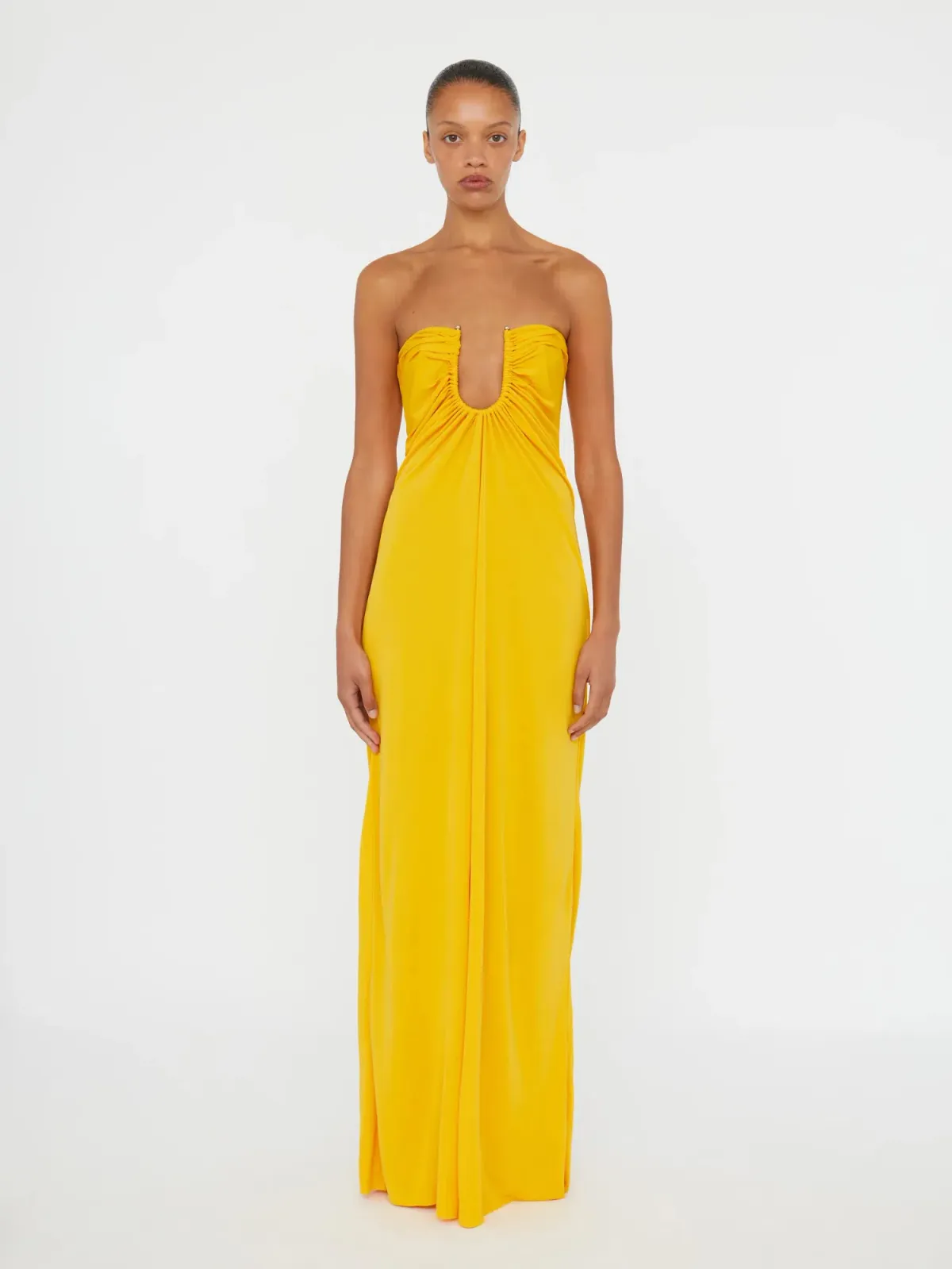 Arced Palm Strapless Dress - Image 1