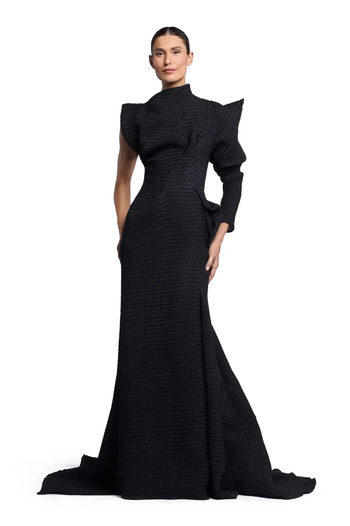 Lyra Gown Black Waffle - Image 1