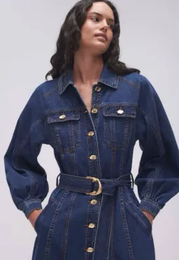 AJE Denim Midi Dress size 8 for rent on The Volte - image 4