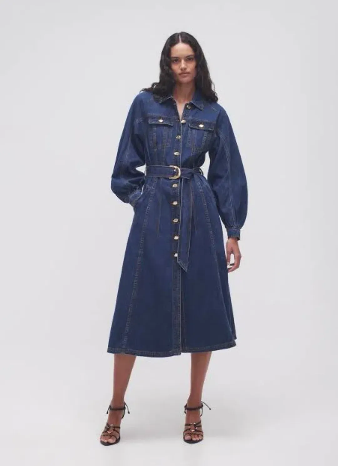 AJE Denim Midi Dress size 8 for rent on The Volte - main image