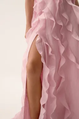 🌸 Aje ALLAIRIE GOWN in Chalk Pink - Size 14 AU 🌸 Ruffled Tiered Maxi Dress 🌸 for rent on The Volte - image 4