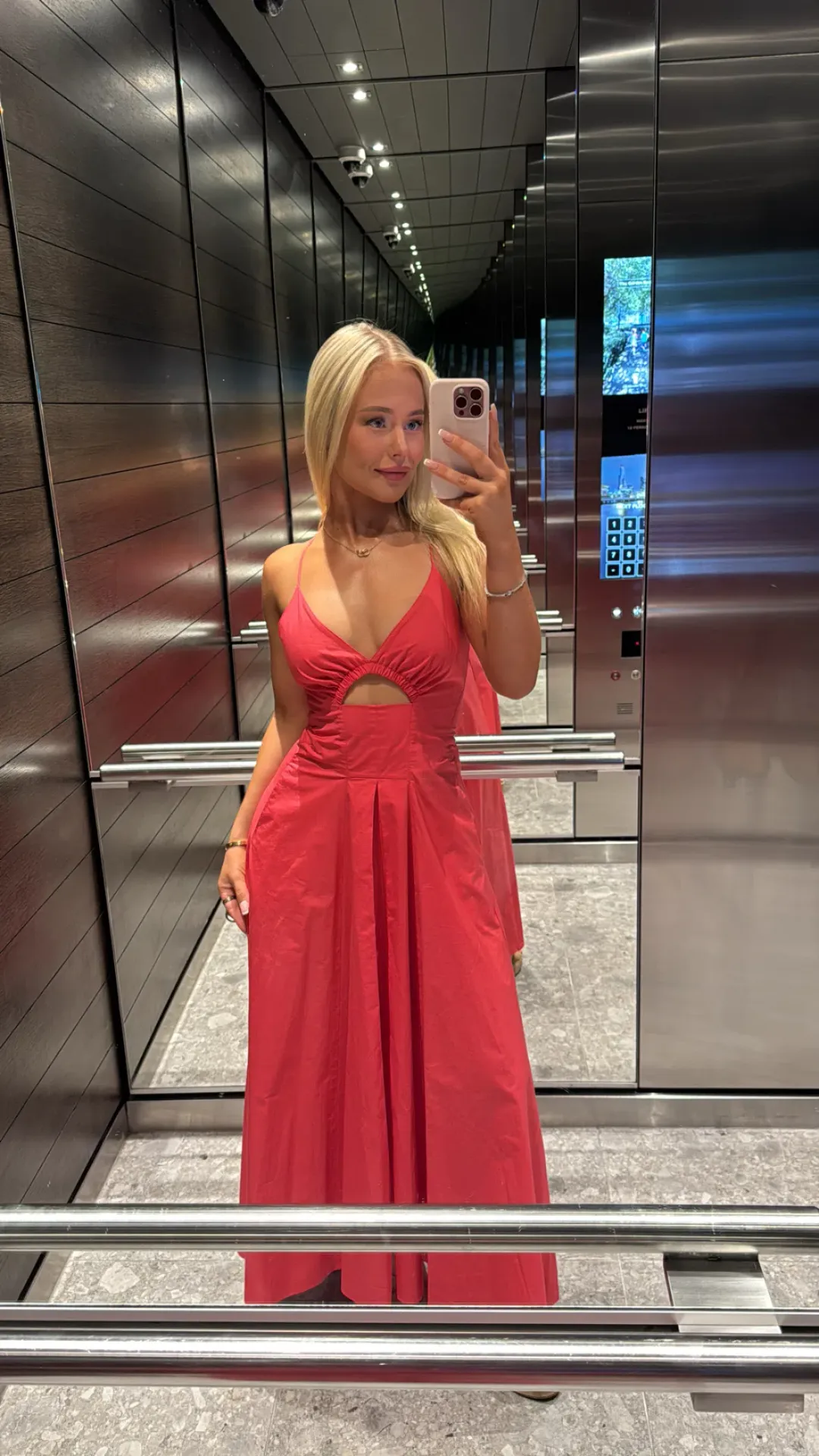 Scanlan Theodore Keyhole Maxi Dress Red size 6 for rent on The Volte - main image