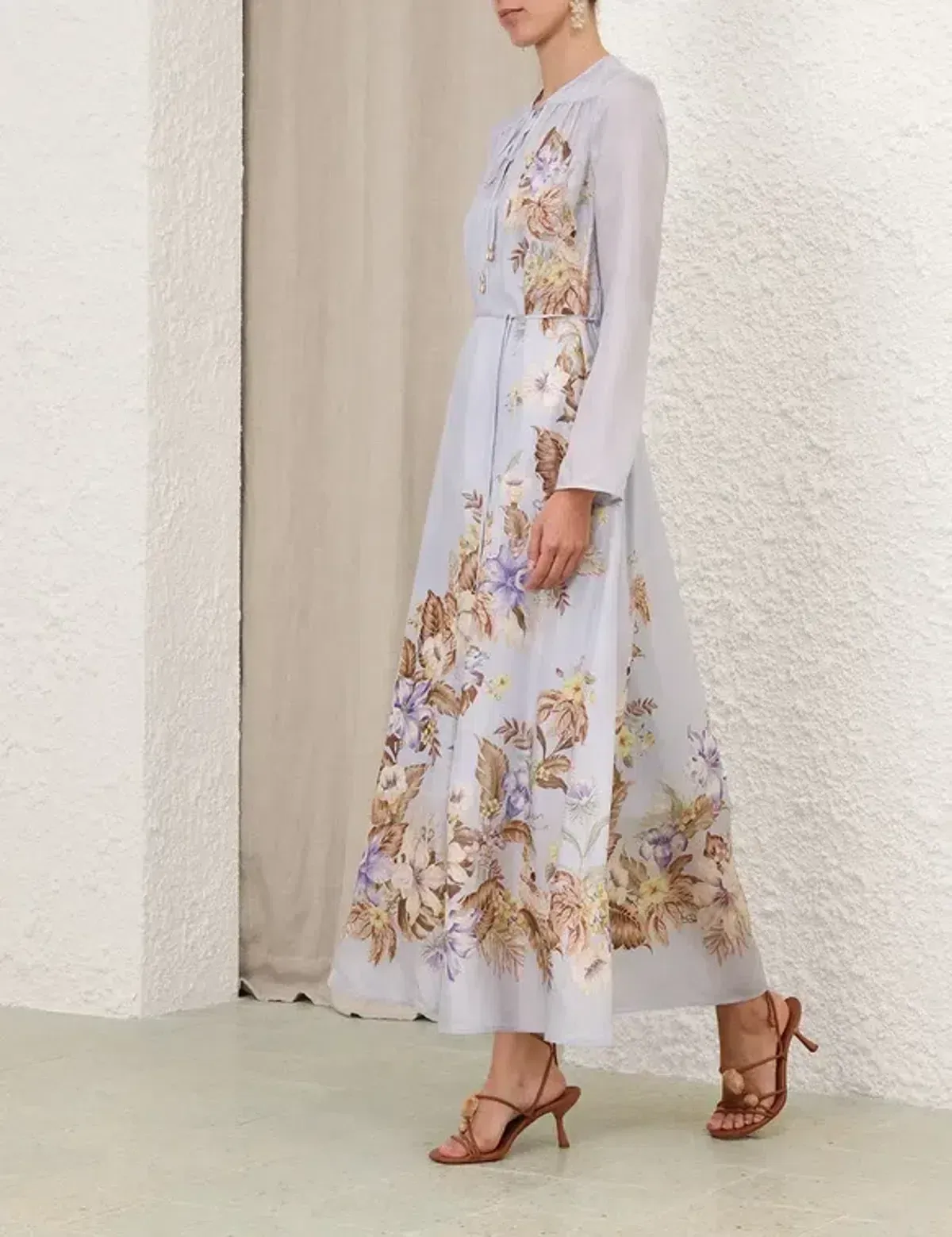 🩵 Zimmermann Coco Billow Maxi Dress Size 4 / AU 16 Silk Powder Blue Floral Print 🩵 - Image 3