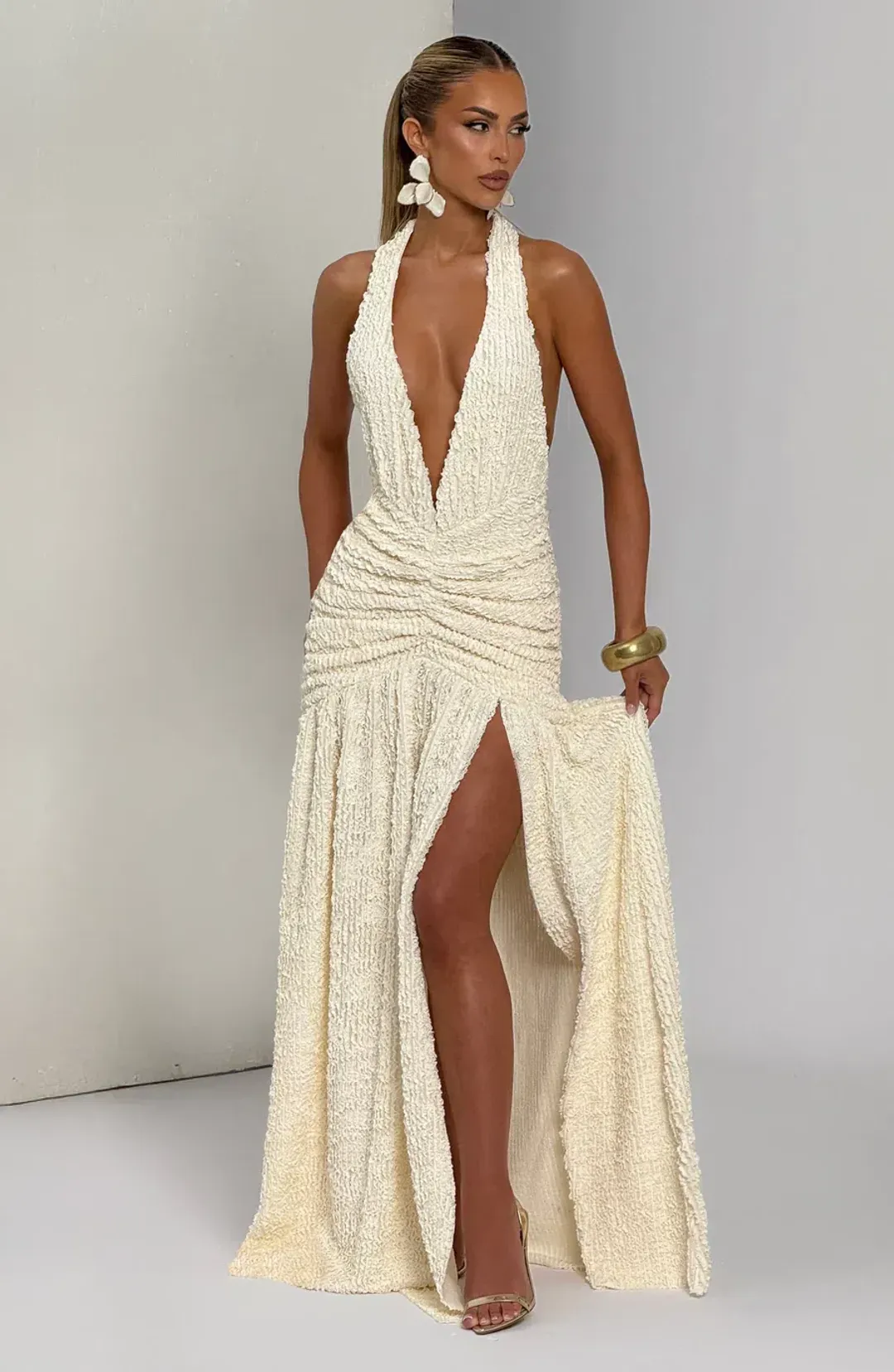 Minerva Maxi Dress Ivory for rent on The Volte - main image