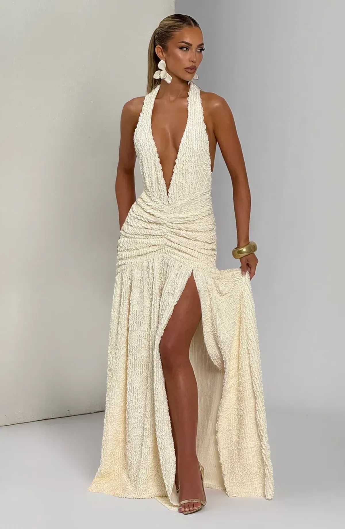 Minerva Maxi Dress Ivory for rent on The Volte - main image