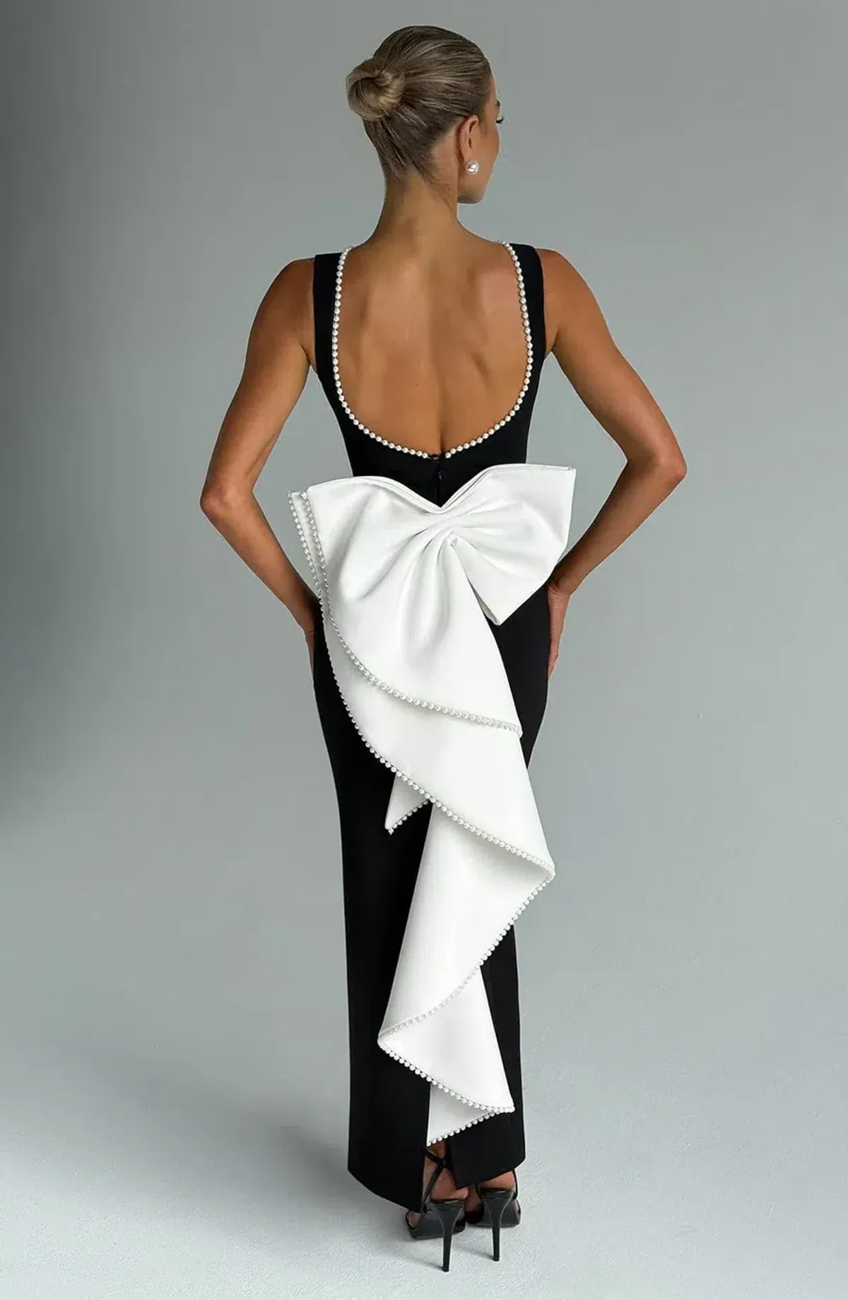 Lana Midaxi Dress Black & White - Image 3