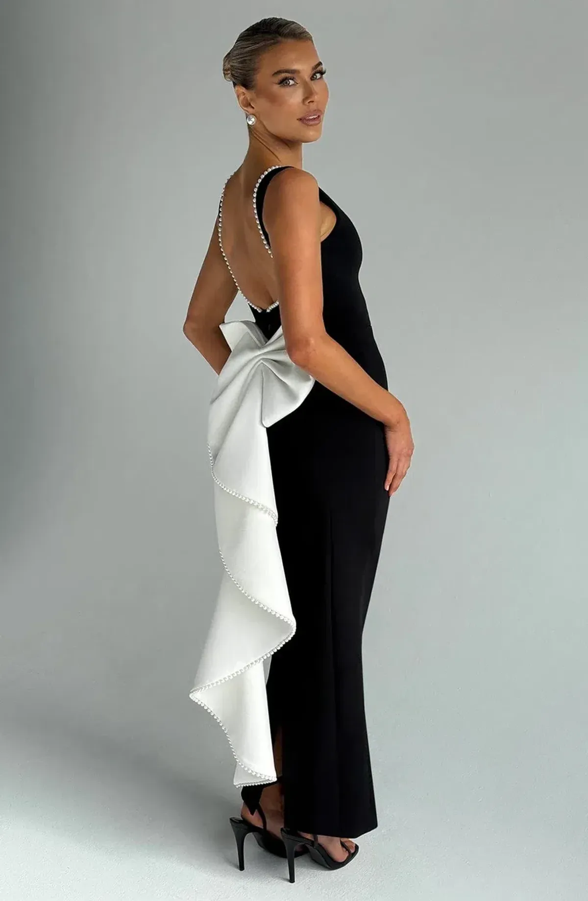 Lana Midaxi Dress Black & White - Image 2