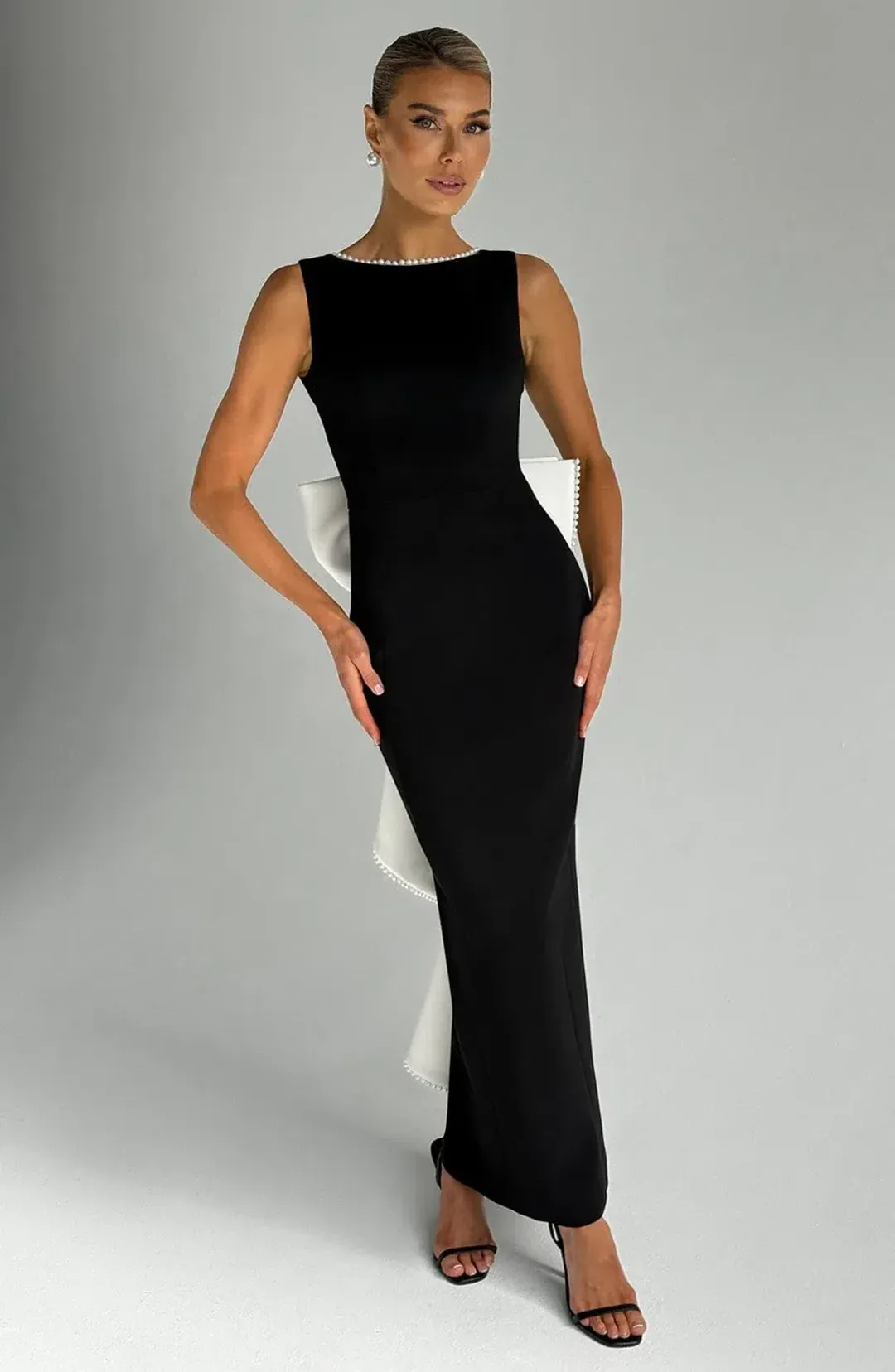 Lana Midaxi Dress Black & White for rent on The Volte - main image