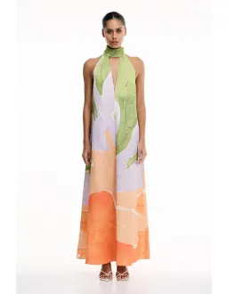 Significant Other Malina Maxi Dress Size 10 Stamped Poppy for rent on The Volte - image 1