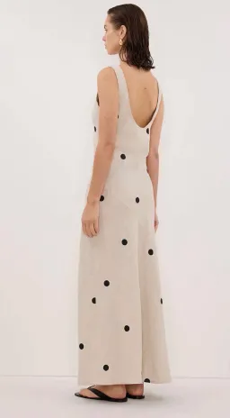 Beverly Natural Spot Linen Midi Dress Size 14 for rent on The Volte - image 2