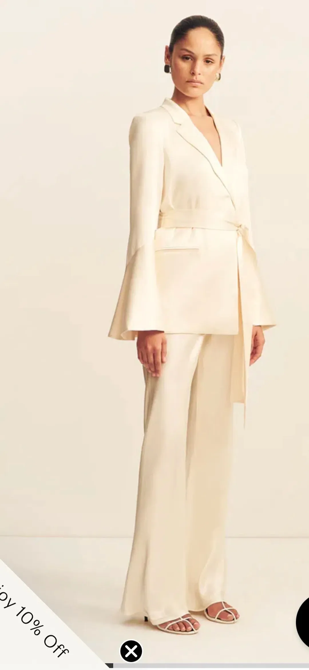 Shona joy La Lune flared sleeve belted suit for rent on The Volte - main image