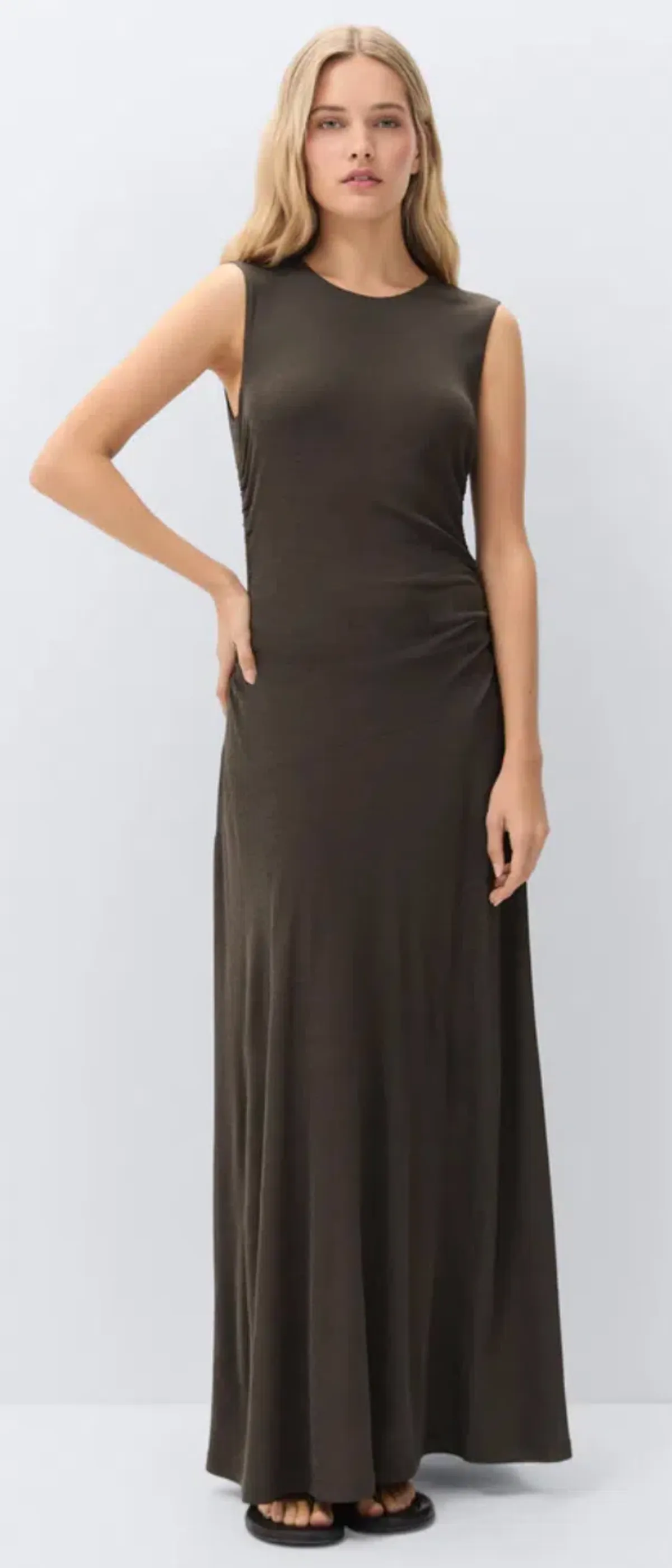 Unison Ruched Mesh Maxi Dress Size XL - Image 1