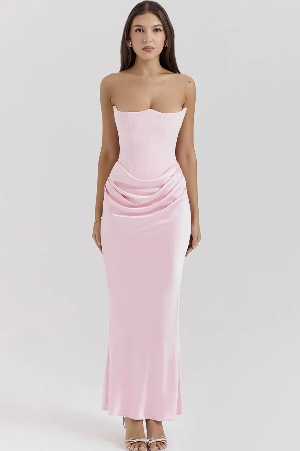 House of CB Persephone Corset Dress in Rose - Image 1