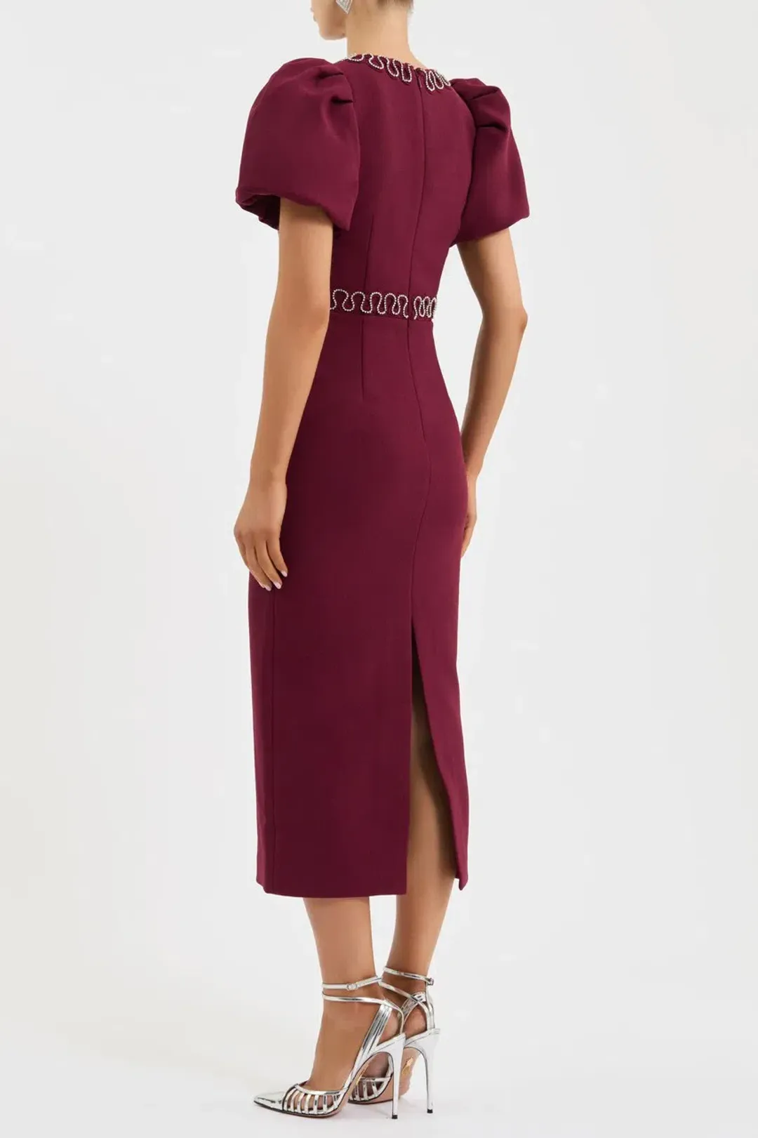 Rebecca Vallance Cava Midi Dress Wine Size 12 for rent on The Volte - main image