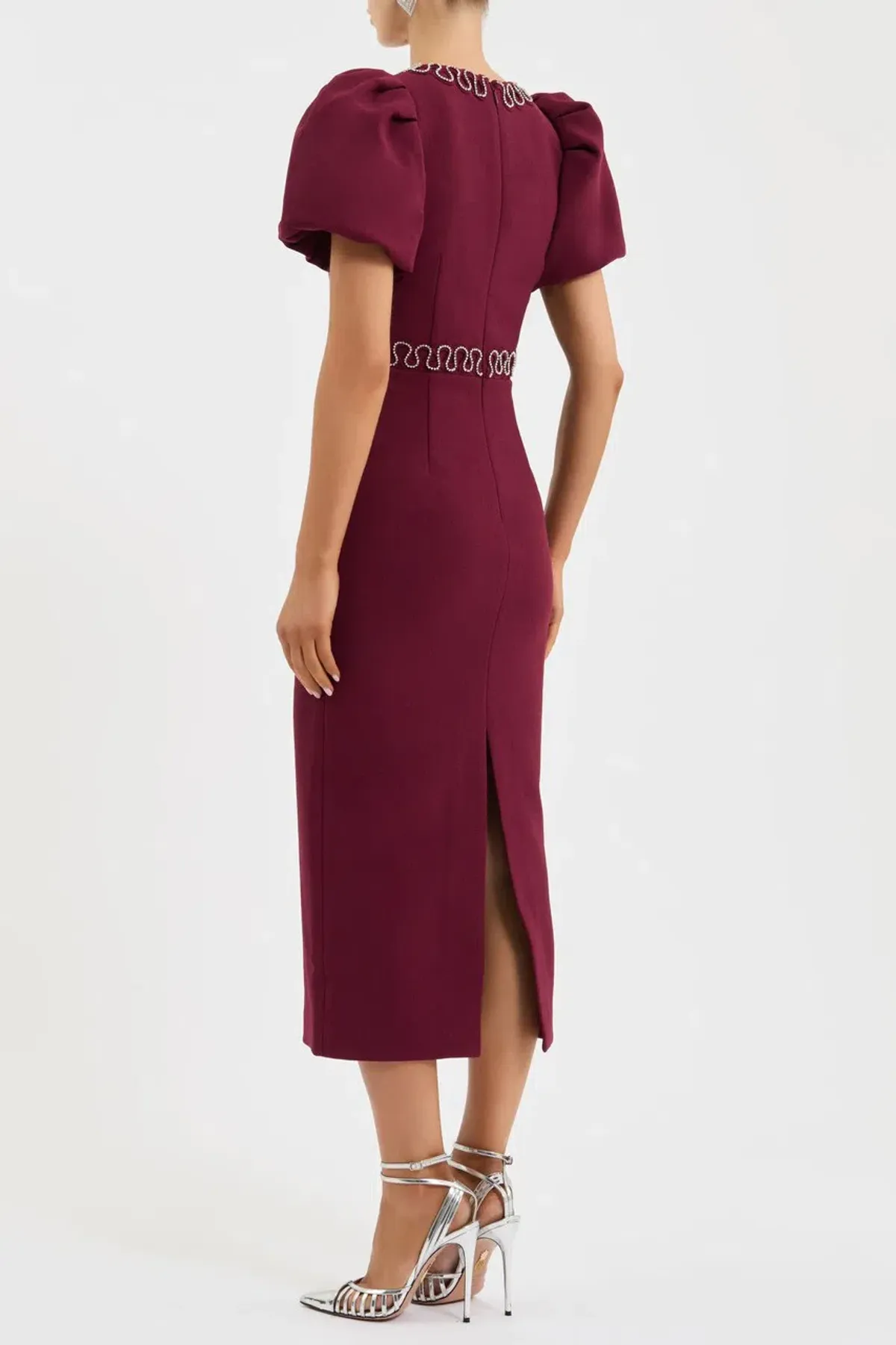 Rebecca Vallance Cava Midi Dress Wine Size 12 - Image 2