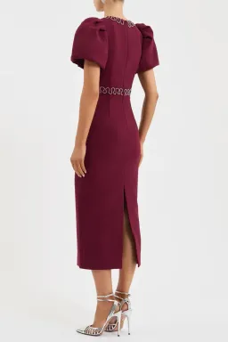 Rebecca Vallance Cava Midi Dress Wine Size 12 for rent on The Volte - image 2