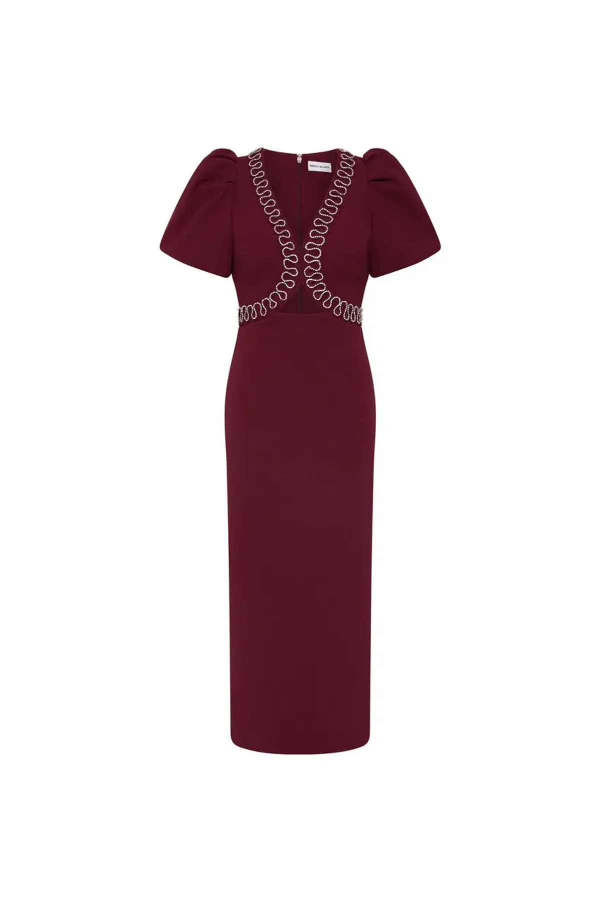 Rebecca Vallance Cava Midi Dress Wine Size 12 - Image 4