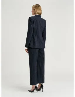 Veronika Maine Navy Pinstripe Fitted Blazer Size 12 AU for rent on The Volte - image 4