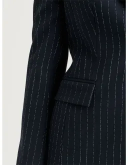 Veronika Maine Navy Pinstripe Fitted Blazer Size 12 AU for rent on The Volte - image 3