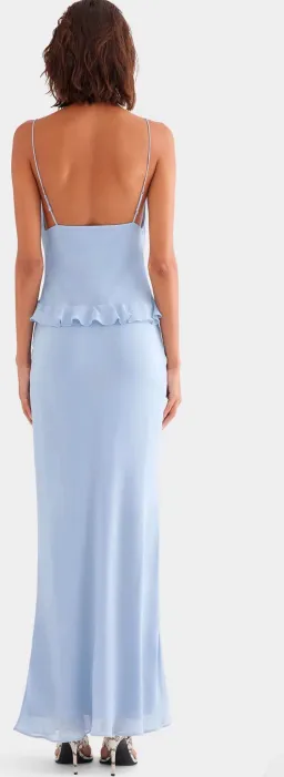 Venroy - Silk Bralette Ruffle Maxi Dress for rent on The Volte - image 4