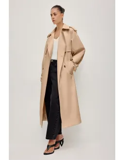 AJE STUDIO Aston Long Belted Trench Coat Size 10 Sandstone for rent on The Volte - image 4