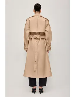 AJE STUDIO Aston Long Belted Trench Coat Size 10 Sandstone for rent on The Volte - image 5