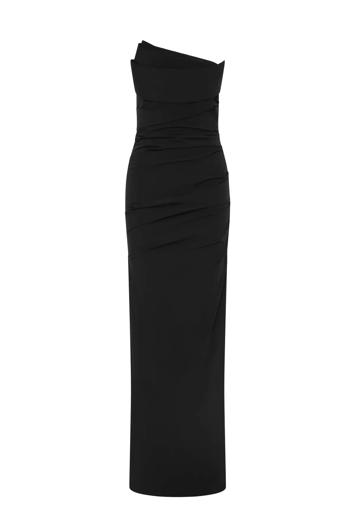 Rachel Gilbert Salma Strapless Full Length Gown in Black Size AU 10 - Image 1