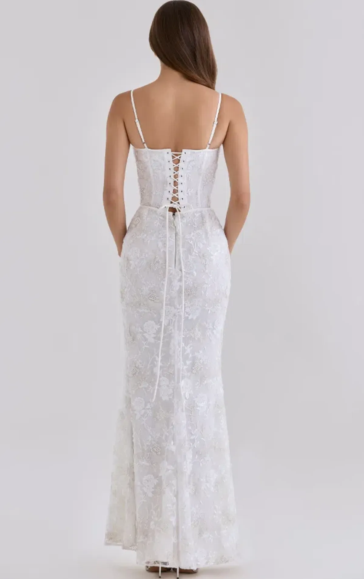 House of CB Naima white hand beaded embellished corset maxi dress Regular Cup Size M - Image 2