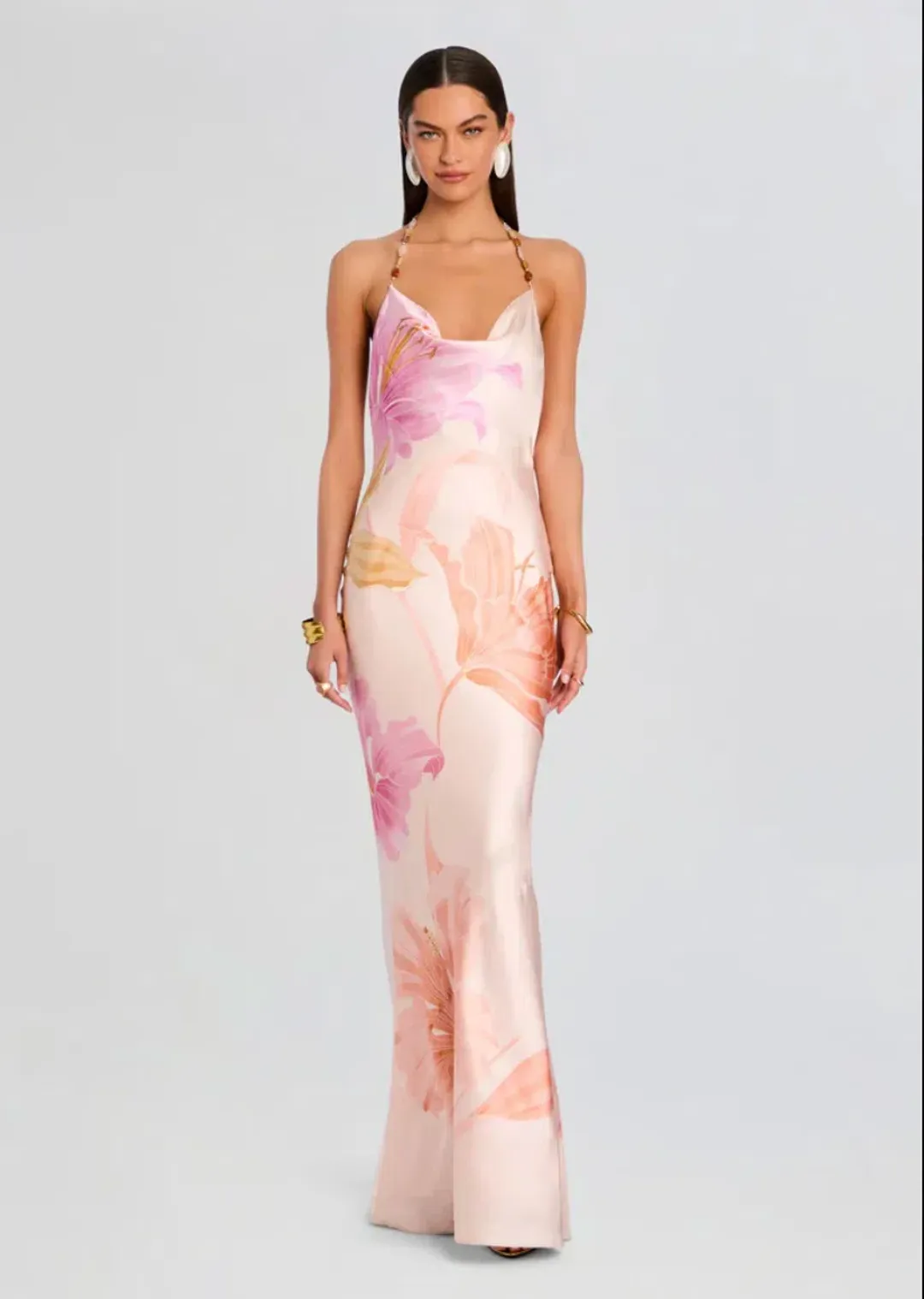 Retrofete Padma Peche Primavera Gown Size 8 for rent on The Volte - main image
