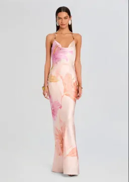 Retrofete Padma Peche Primavera Gown Size 8 for rent on The Volte - image 2
