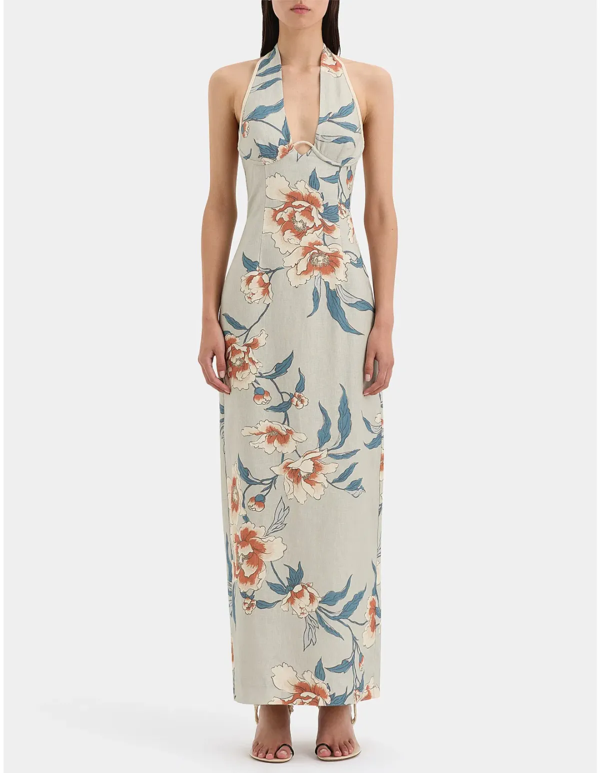 Sir The Label Roisin Halter Midi Dress in Bloom Floral size 1/ au 8 for rent on The Volte - main image