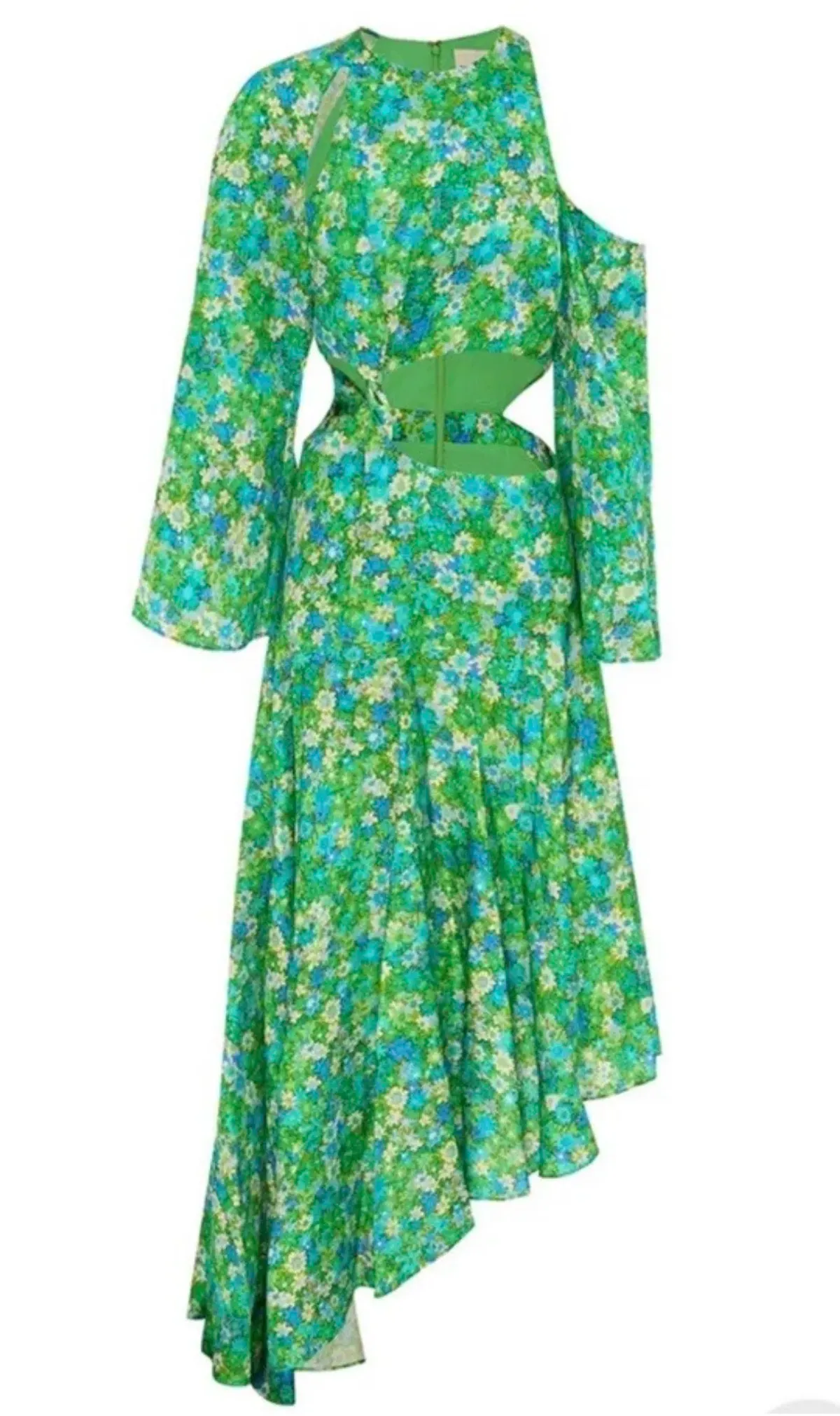 Alemais Cassandra Green Floral Cut Out Midi Dress Size 6 - Image 3