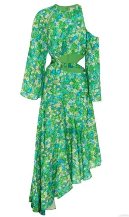 Alemais Cassandra Green Floral Cut Out Midi Dress Size 6 for rent on The Volte - image 3