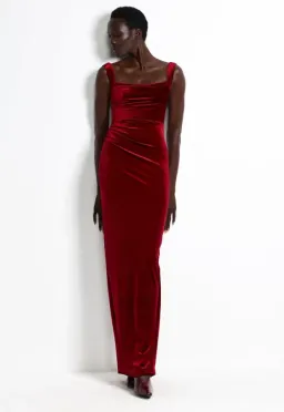 Effie Kats Marbella Gown - Shiraz Velvet Size S for rent on The Volte - image 1