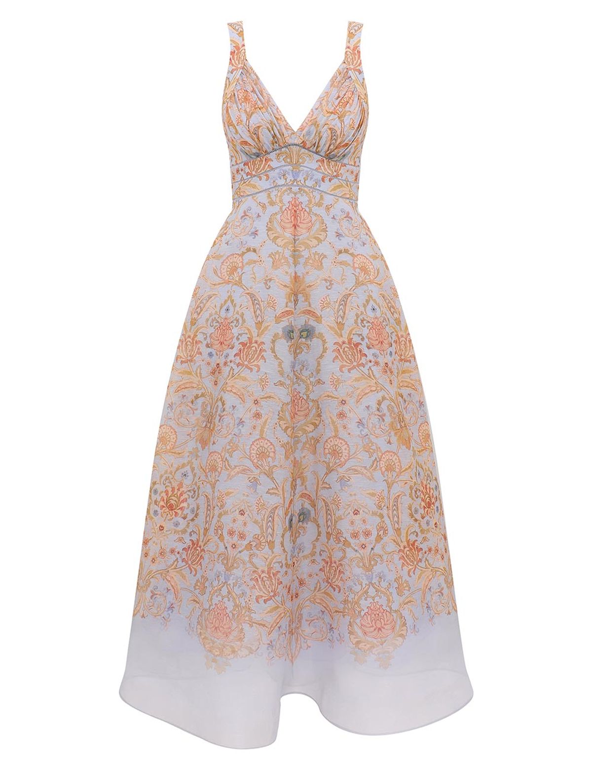 Zimmermann Valiant Draped Picnic Dress Blue Toile Size 2 - Image 1