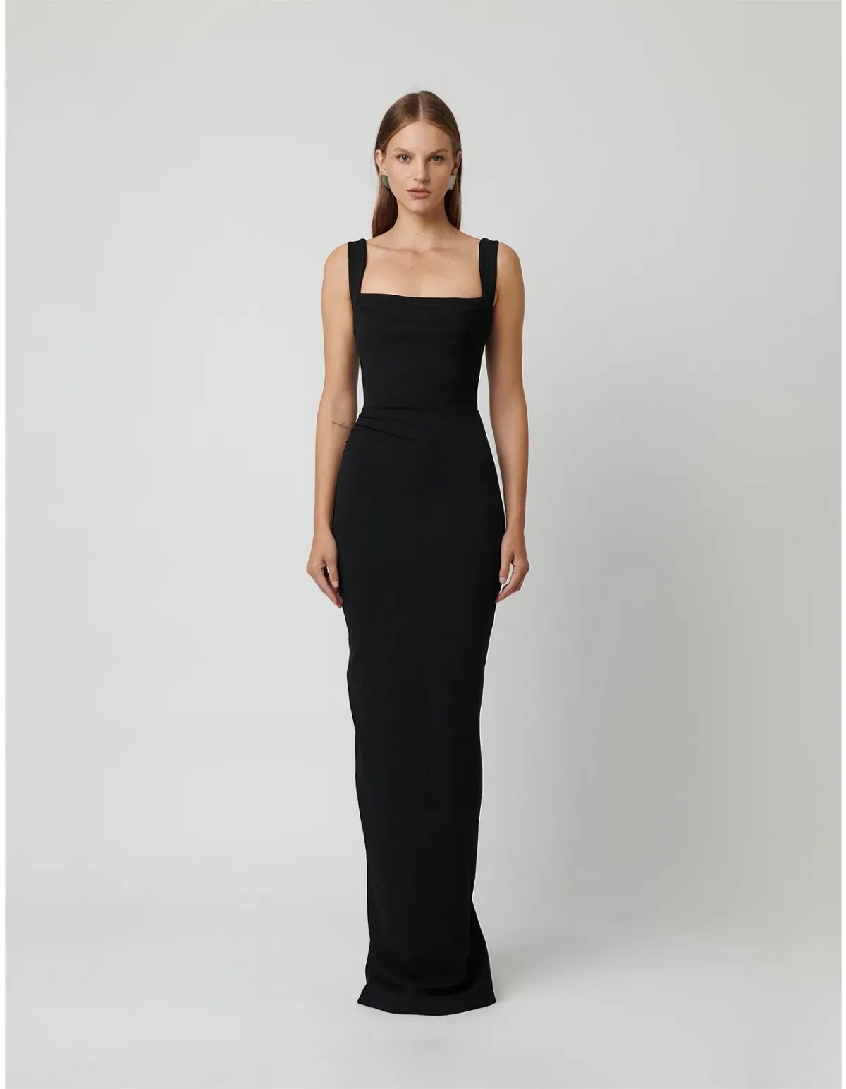 Effie Kats Marbella Soft Crepe Floor Length Gown Size 10 AU Black - Image 1