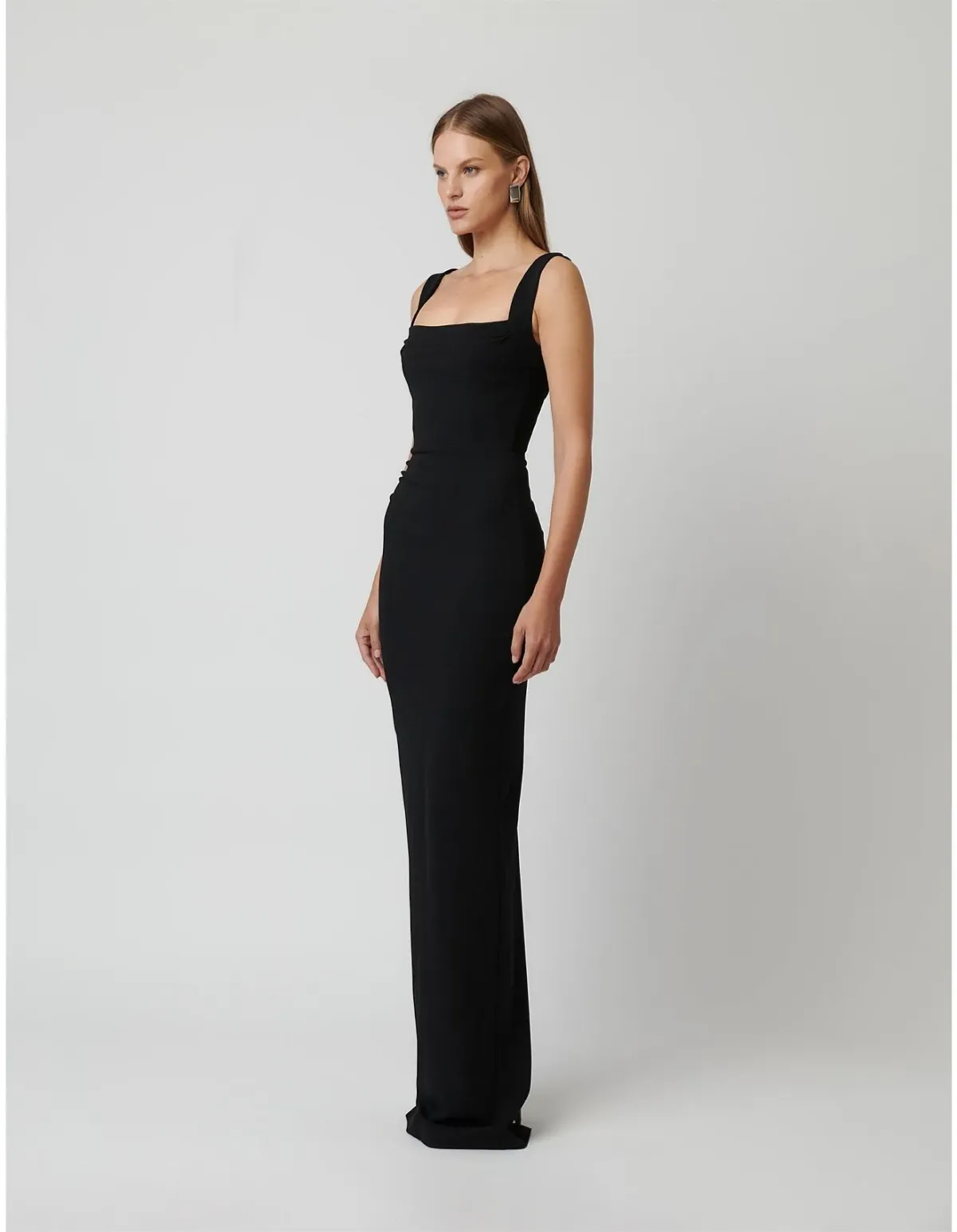 Effie Kats Marbella Soft Crepe Floor Length Gown Size 10 AU Black - Image 2