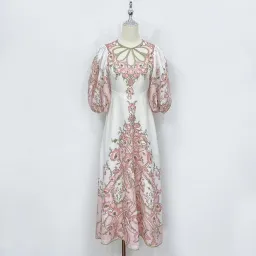 Zimmermann Jeannie Keyhole Midi Dress in Pink Poppy for rent on The Volte - image 2