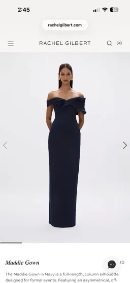 Rachel Gilbert Maddie Gown NAVY size 10 for rent on The Volte - image 1